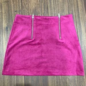 PINK FOREVER 21 VELVET MINI SKIRT